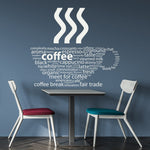 Coffee Cup Cafe Quote Custom Wall Sticker