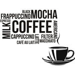 Coffee Types Food Drink Quote Custom Wall Sticker