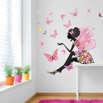 Flower Fairy & Butterfly Custom Wall Sticker Scene