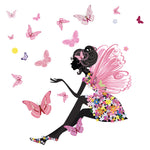 Flower Fairy & Butterfly Custom Wall Sticker Scene