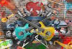 Custom Guitar & Music Graffiti Art Wall Mural Wallpaper