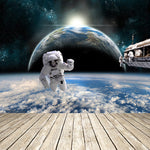 Astronaut & Planet Earth Custom Wall Mural Wallpaper